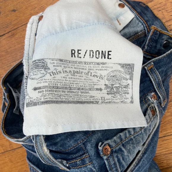 Re/done Levi's Size 27 Retro Flare High Rise Med Wash Jeans Size 27 - Picture 5 of 11
